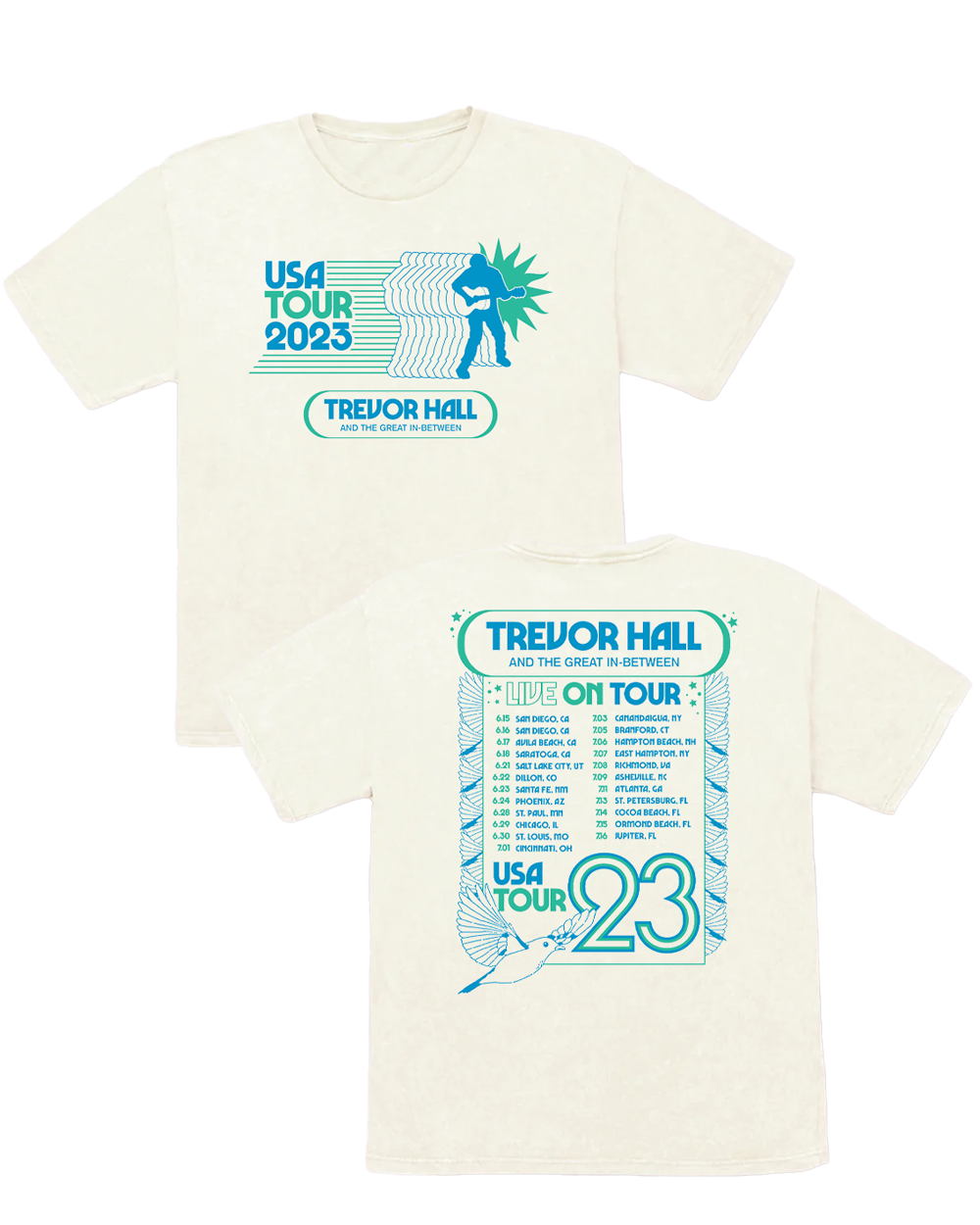 2023 Tour Tee (Cream) – Trevor Hall Store