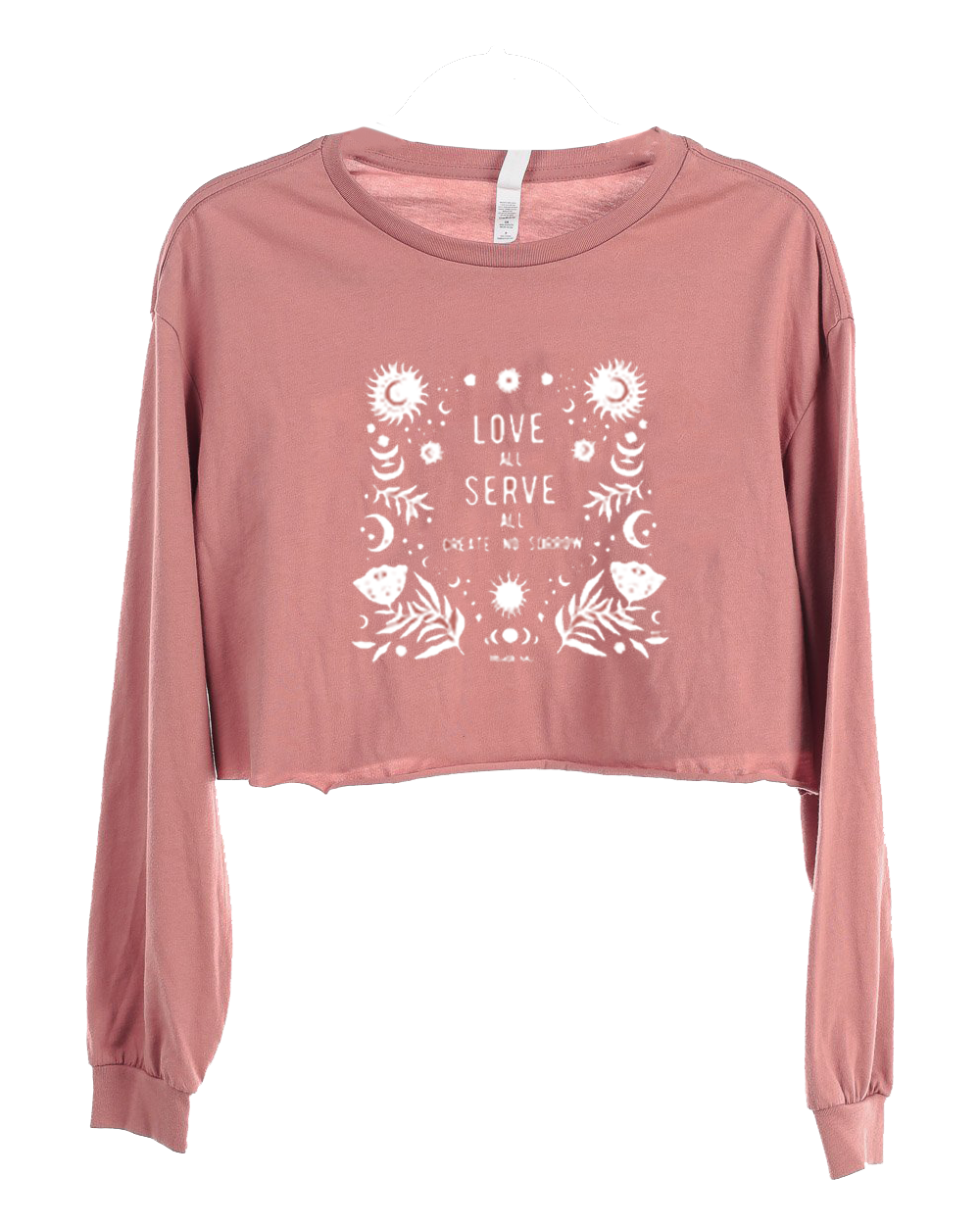 Women's Mauve Love All Crop Long Sleeve